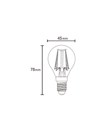 BOMBILLA LED - E14 ESFERICA MINI FILAMENTO - 4W - 2700K - 400Lm-360º